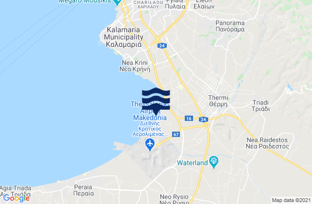 Mapa de mareas Agía Paraskeví, Greece