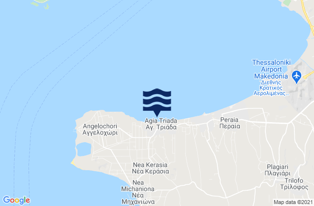 Mapa de mareas Agía Triáda, Greece