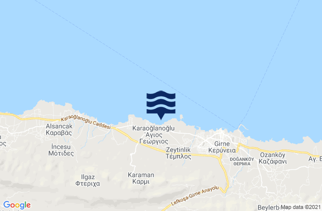 Mapa de mareas Agírda, Cyprus