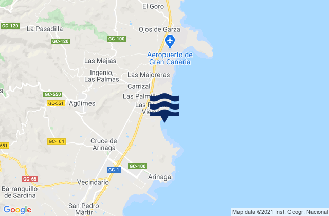 Mapa de mareas Agüimes, Spain