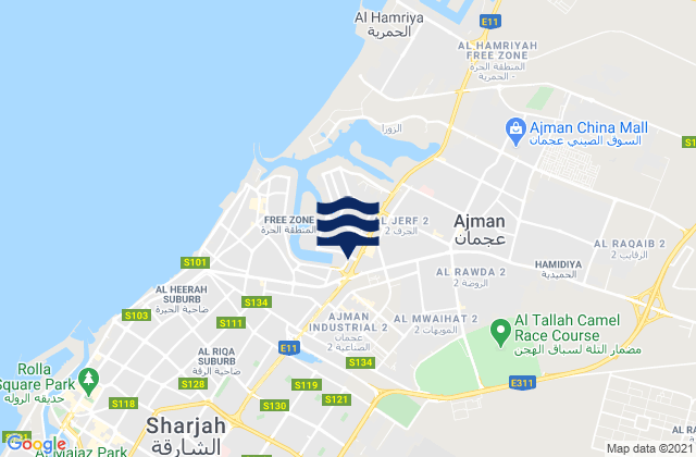 Mapa de mareas Ajman City, United Arab Emirates
