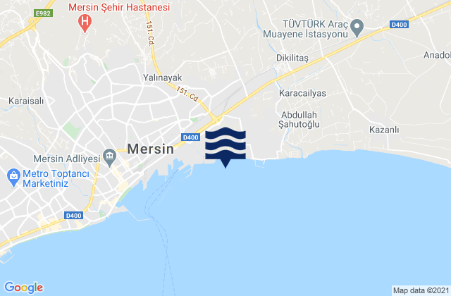 Mapa de mareas Akdeniz, Turkey
