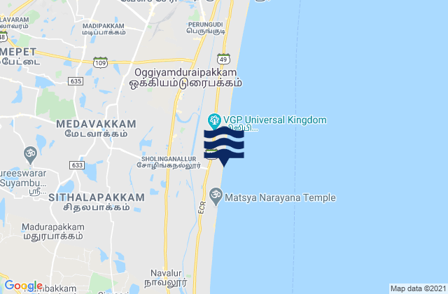 Mapa de mareas Akkarai Beach, India