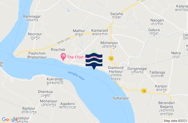 Mapa de mareas Akra Semaphore, India