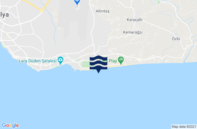 Mapa de mareas Aksu, Turkey
