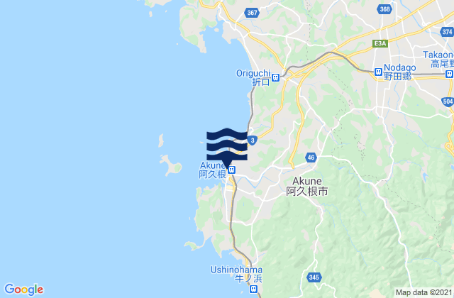 Mapa de mareas Akune Shi, Japan