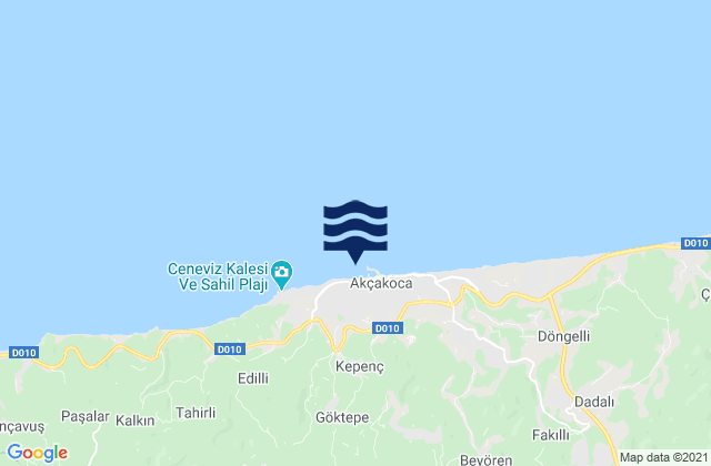 Mapa de mareas Akçakoca, Turkey