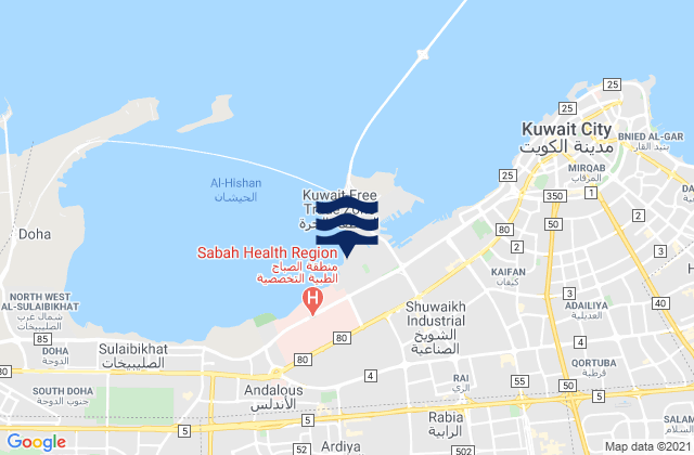 Mapa de mareas Al Asimah Governorate, Kuwait