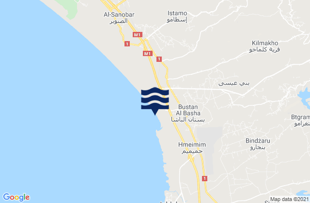 Mapa de mareas Al Fākhūrah, Syria