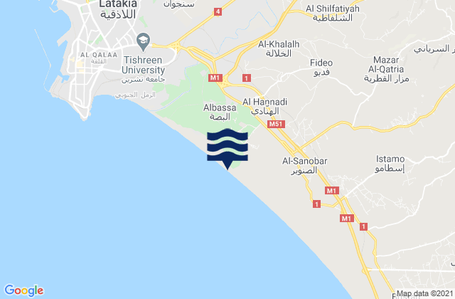 Mapa de mareas Al Hinādī, Syria