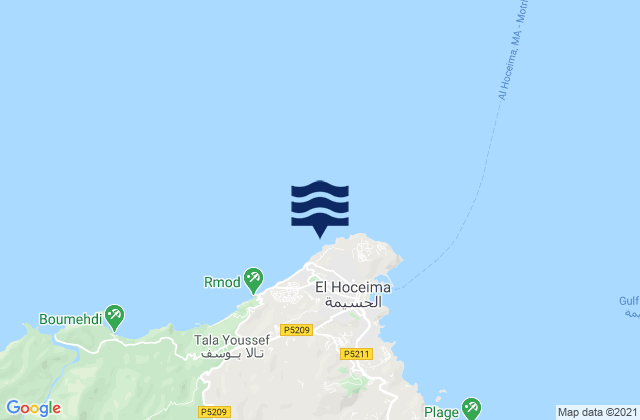 Mapa de mareas Al Hoceïma, Morocco