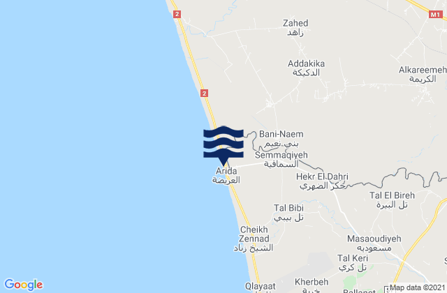 Mapa de mareas Al Karīmah, Syria