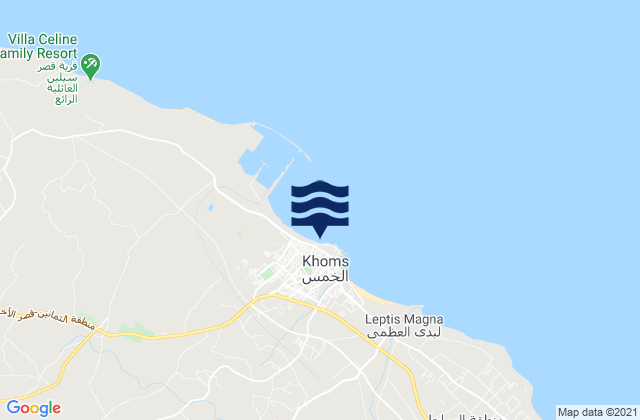 Mapa de mareas Al Khums, Libya