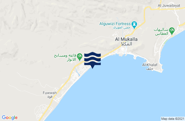 Mapa de mareas Al Mukalla, Yemen