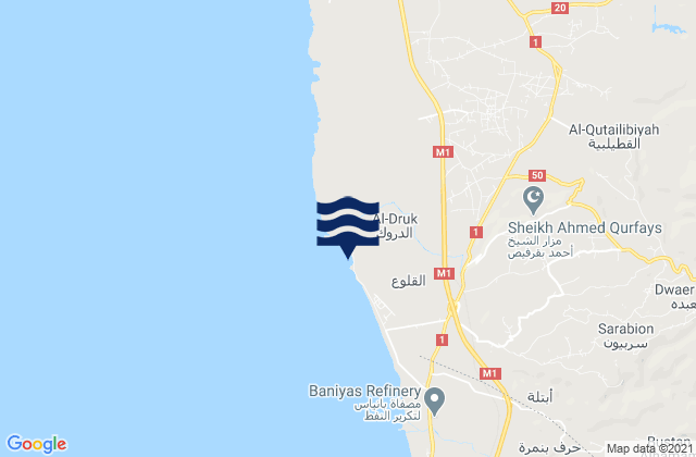 Mapa de mareas Al Quţaylibīyah, Syria