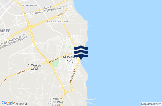 Mapa de mareas Al Wukayr, Qatar