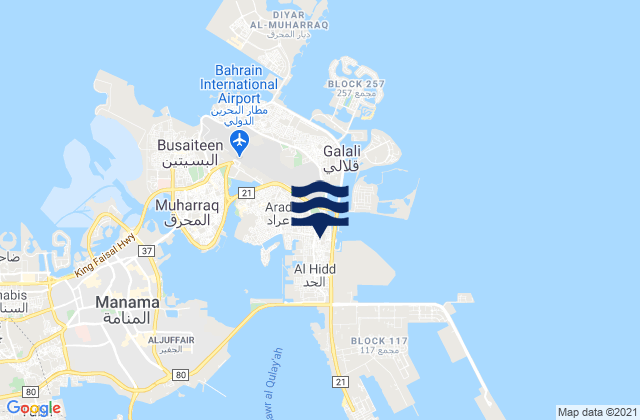Mapa de mareas Al Ḩadd, Bahrain