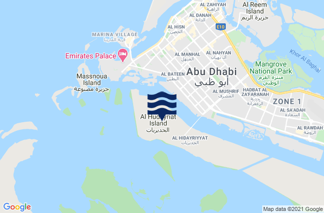 Mapa de mareas Al Ḩudayriyāt, United Arab Emirates