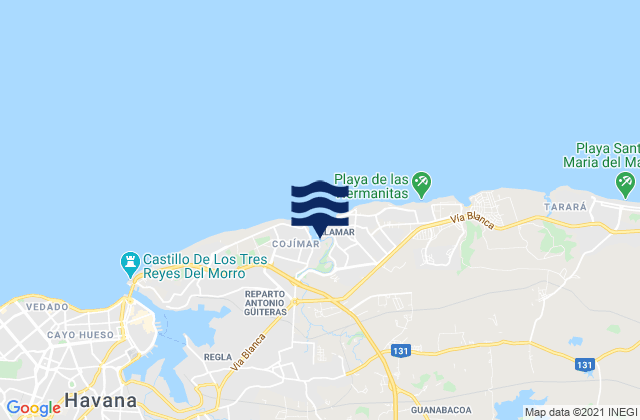 Mapa de mareas Alamar, Cuba