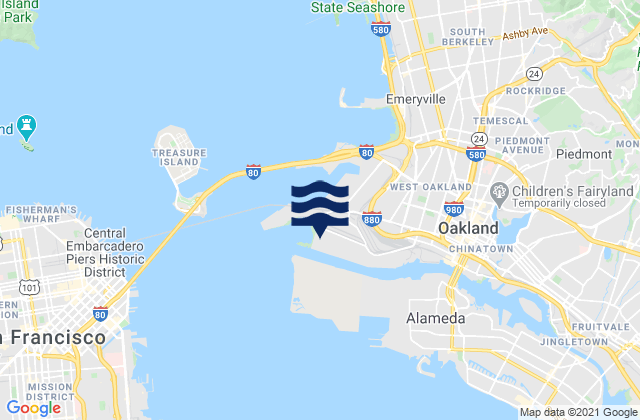 Mapa de mareas Alameda Naval Air Station, United States