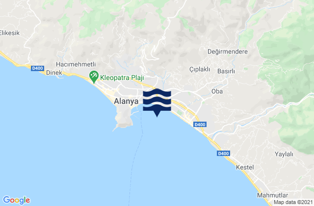 Mapa de mareas Alanya, Turkey