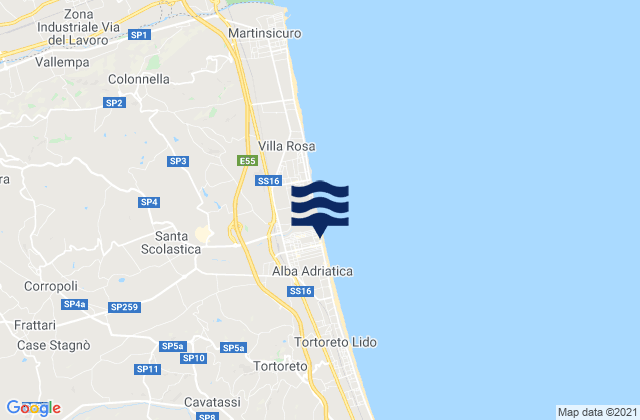 Mapa de mareas Alba Adriatica, Italy