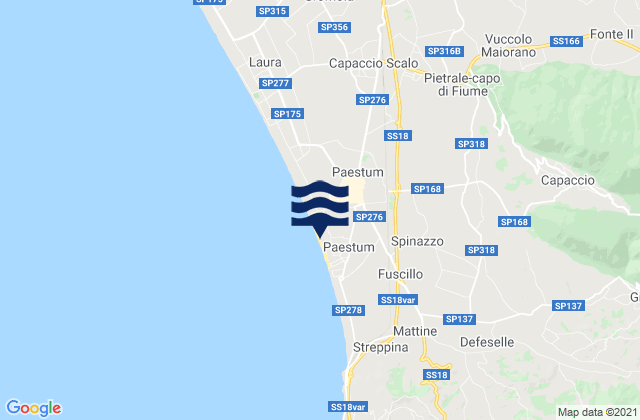 Mapa de mareas Albanella, Italy