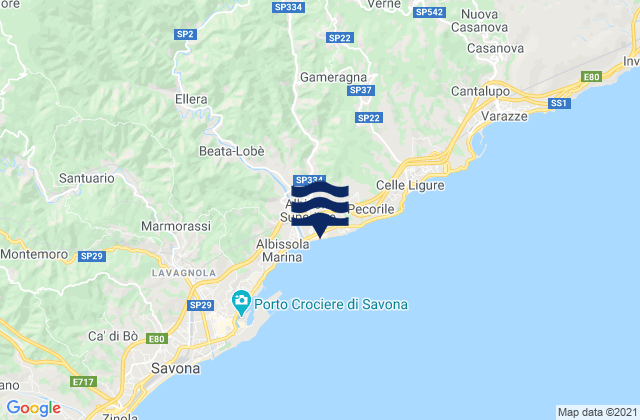 Mapa de mareas Albisola Superiore, Italy