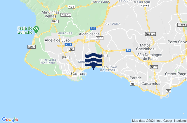 Mapa de mareas Alcabideche, Portugal