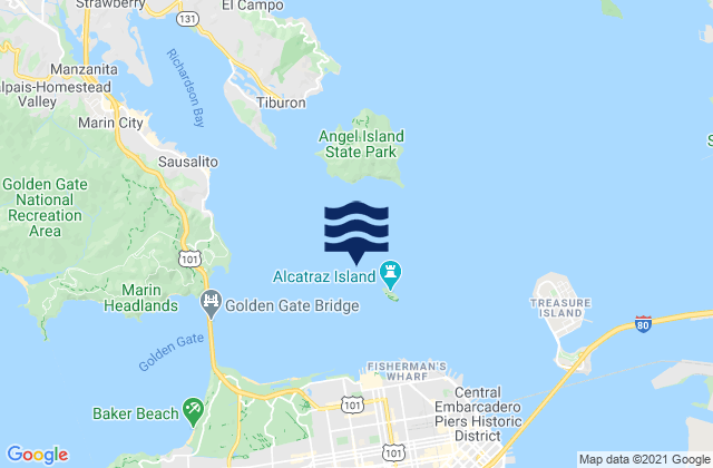 Mapa de mareas Alcatraz Island W, United States