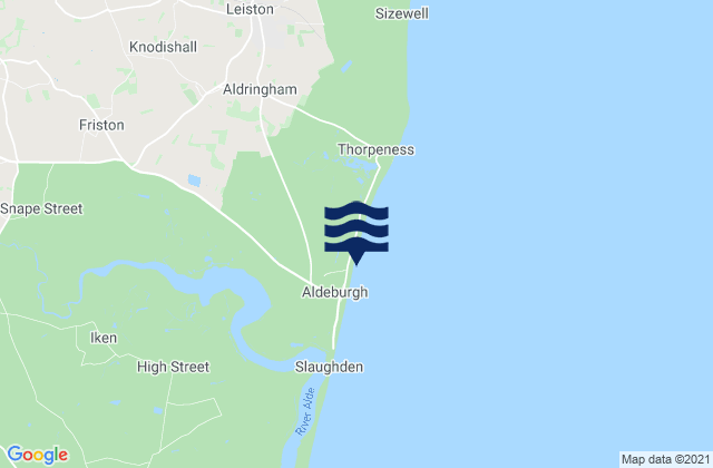 Mapa de mareas Aldeburgh's Beach, United Kingdom
