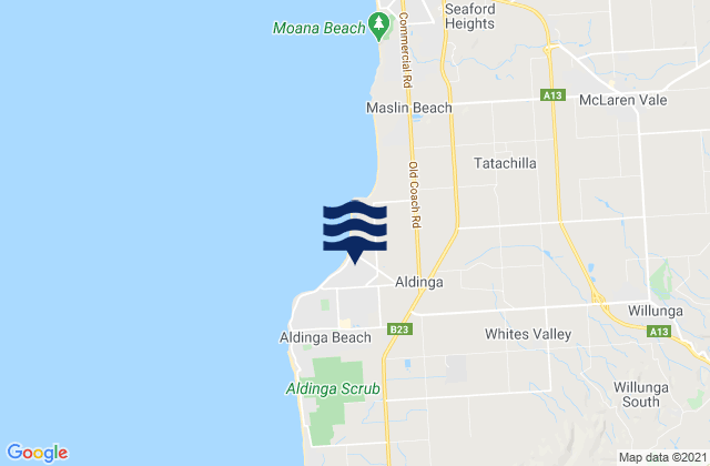 Mapa de mareas Aldinga, Australia