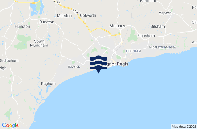 Mapa de mareas Aldwick Beach, United Kingdom