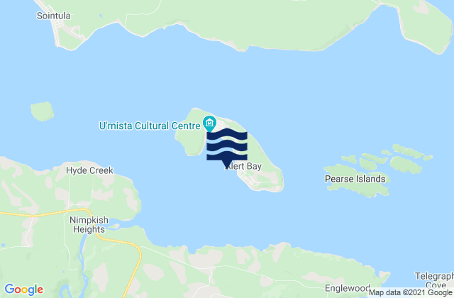 Mapa de mareas Alert Bay, Canada