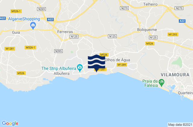Mapa de mareas Alfagar, Portugal