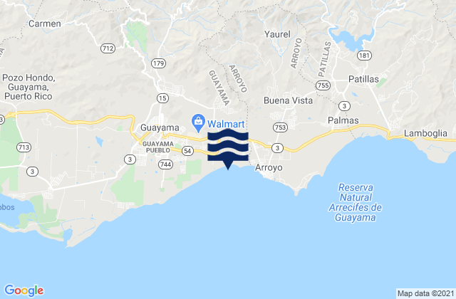 Mapa de mareas Algarrobo Barrio, Puerto Rico