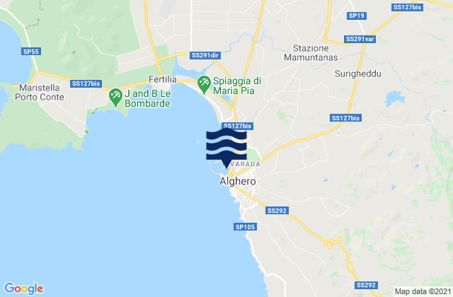 Mapa de mareas Alghero, Italy