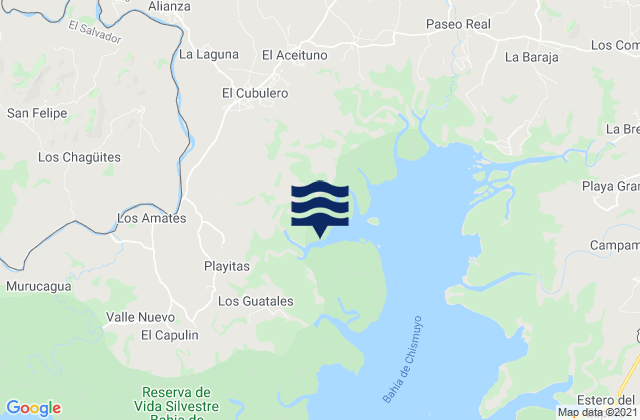 Mapa de mareas Alianza, Honduras