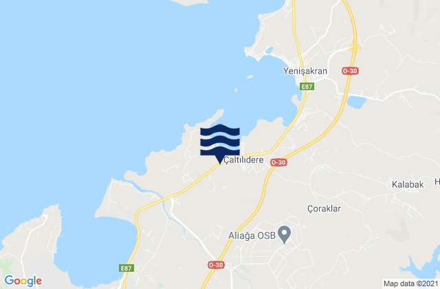 Mapa de mareas Aliağa, Turkey