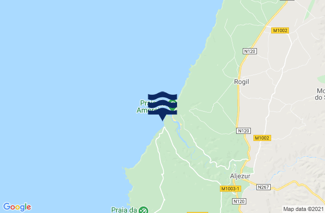 Mapa de mareas Aljezur, Portugal