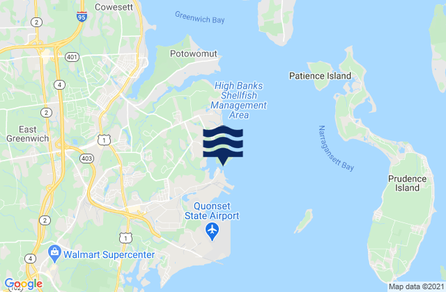 Mapa de mareas Allen Harbor, United States