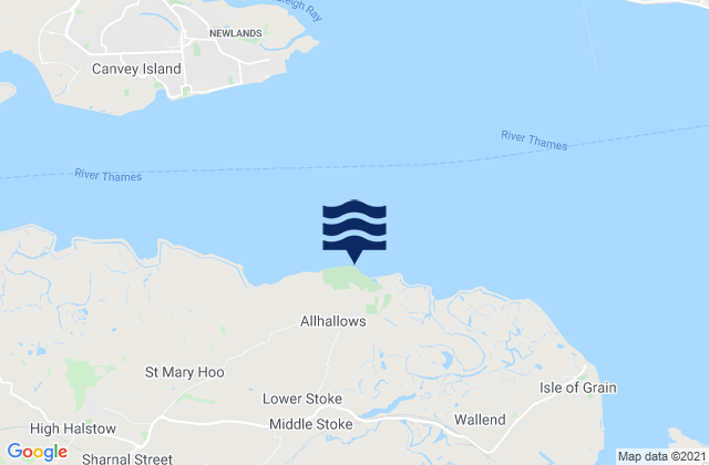 Mapa de mareas Allhallows Beach, United Kingdom