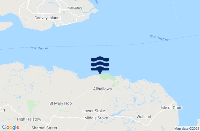 Mapa de mareas Allhallows, United Kingdom