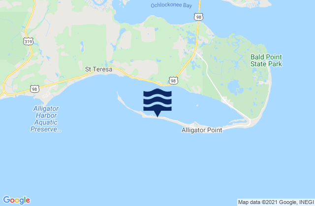 Mapa de mareas Alligator Point St James Island, United States