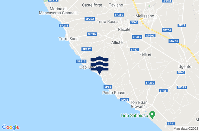 Mapa de mareas Alliste, Italy
