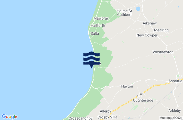 Mapa de mareas Allonby Beach, United Kingdom