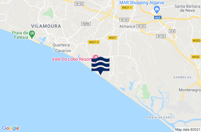 Mapa de mareas Almancil, Portugal
