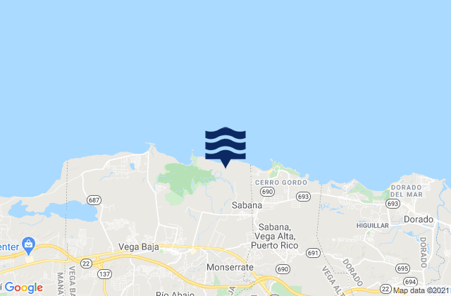 Mapa de mareas Almirante Norte Barrio, Puerto Rico