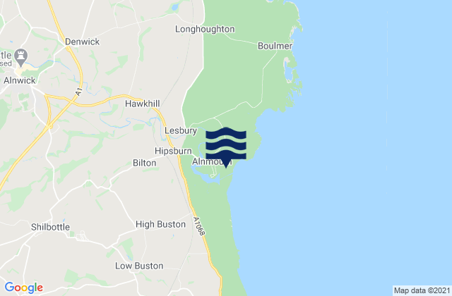 Mapa de mareas Alnmouth Beach, United Kingdom