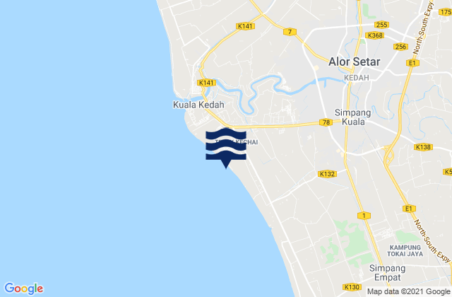 Mapa de mareas Alor Setar, Malaysia